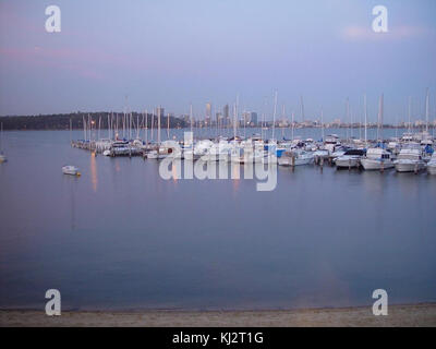 Barche ormeggiate presso il Royal Perth Yacht Club Foto Stock