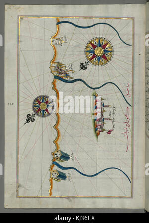 Piri Reis - Mappa della città di Urbino e la zona circostante - Walters W658191A - Pagina completa Foto Stock