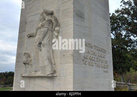 Pace eterna luce memorial presso il Parco Militare Nazionale di Gettysburg, Pennsylvania. Foto Stock