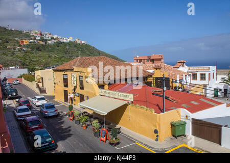 Ristorante presso una strada, Icod de los Vinos, isola di Tenerife, Isole canarie, Spagna Foto Stock