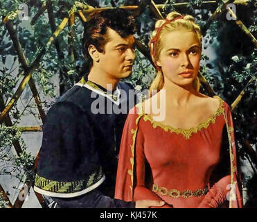 LO SCHERMO NERO DEL film internazionale universale FALWORTH 1954 con Janet Leigh e Tony Curtis Foto Stock
