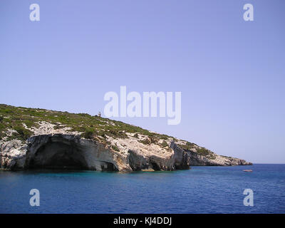 Le grotte blu di Zante, Grecia Foto Stock