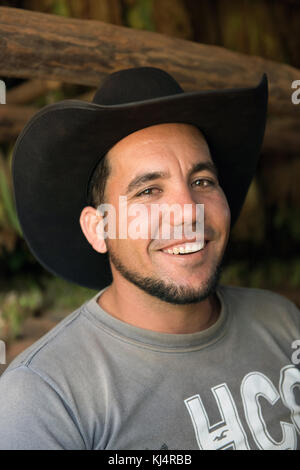 Coltivatore di tabacco, Pinar Del Rio, Cuba Foto Stock