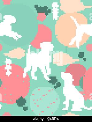 Cane anno nuovo modello senza cuciture in colori alla moda. Il cinese 2018 seamless sfondo, holiday invito sfondo vettoriale Illustrazione Vettoriale