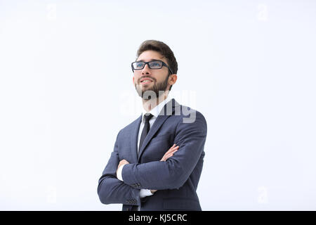 La cova bello ragazzo alzato la sua testa in alto Foto Stock