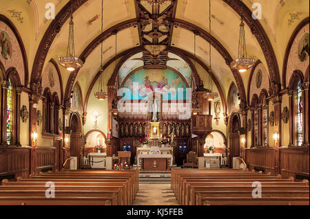 Chiesa interno, Santuario Nazionale della Divina Misericordia, Stockbridge, Massachusetts, STATI UNITI D'AMERICA. Foto Stock