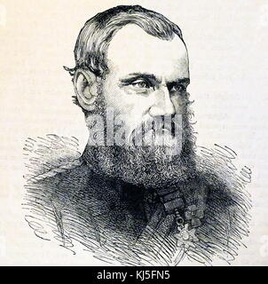 Incisi ritratto del generale Sir Samuel James Browne (1824-1901) un'esercito indiano britannico ufficiale di cavalleria in India e in Afghanistan. Datata del XIX secolo Foto Stock
