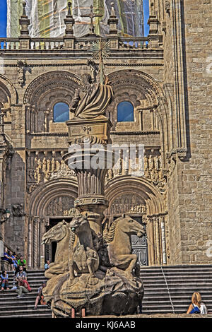 Praza das Praterias, Cattedrale di Santiago di Compostela, Galizia, Spagna Foto Stock