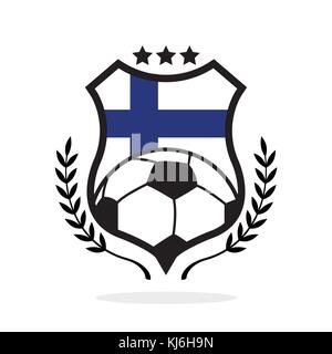 Finlandia bandiera nazionale calcio crest Illustrazione Vettoriale