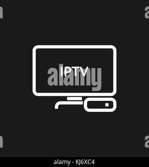 Tv box / iptv icona illustrazione vettoriale. Illustrazione Vettoriale