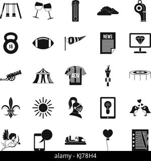 Ensign icons set, simple style Illustrazione Vettoriale