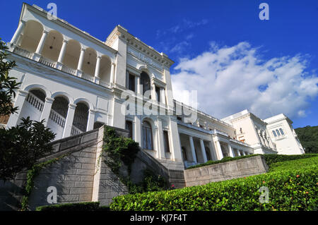 Palazzo di Livadia, Crimea, ucraina. rifugio estivo dell'ultimo Zar russo Nicholas II e la sua famiglia in livadiya, Crimea nel sud dell'Ucraina. Foto Stock