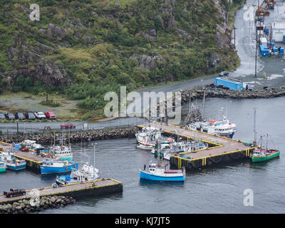 Barche da pesca nel porto visto da Signal Hill, St. John's, Terranova, Canada. Foto Stock