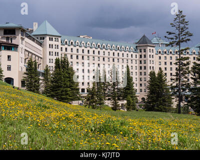 Chateau Lake Louise Lake Louise, il Parco Nazionale di Banff, Alberta, Canada. Foto Stock