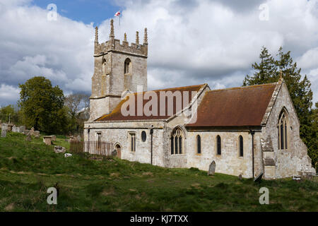 Giles chiesa in Imber Village, Salisbury Plain, Wiltshire, Inghilterra Foto Stock