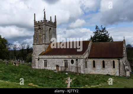 Giles chiesa in Imber Village, Salisbury Plain, Wiltshire, Inghilterra Foto Stock