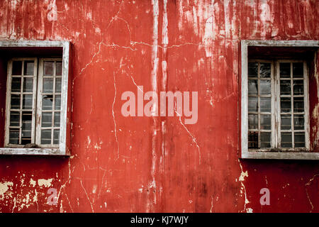 Parete vintage con windows Foto Stock