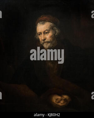 Rembrandt: un uomo anziano come San Paolo (1659) Foto Stock