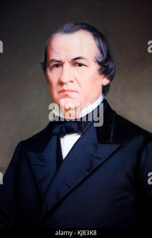 Pittura di olio del Presidente Andrew Johnson, diciassettesimo presidente degli Stati Uniti, da Washington B. Cooper, 1866 Foto Stock