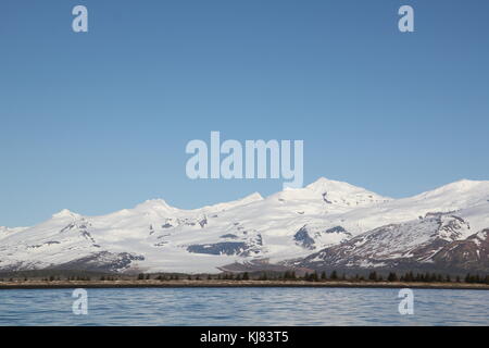 Montare Steller e Hallo ghiacciaio al Hallo Bay, Katmai, Alaska Foto Stock