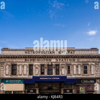 La stazione metro di Paddington ingresso, Londra, Regno Unito. Foto Stock