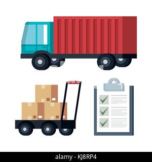 Servizio logistico icone business illustrazione vettoriale design Illustrazione Vettoriale