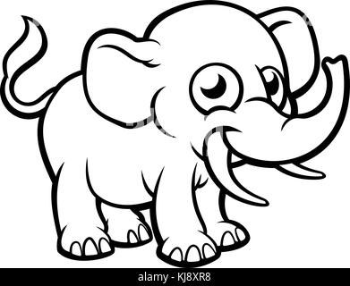 Personaggio dei Cartoon Elephant Illustrazione Vettoriale