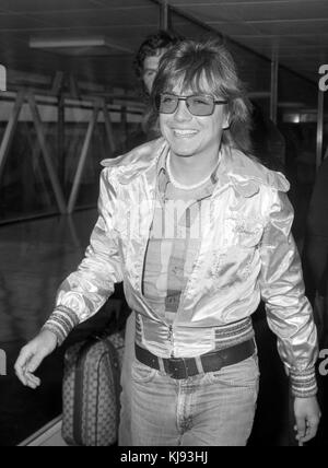 American pop star, David Cassidy, arriva all'Aeroporto di Londra. Foto Stock