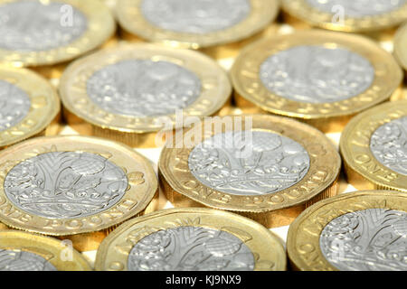 Nuovo una libbra di monete Britanniche Foto Stock