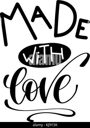 Fatto con amore - scritte a mano iscrizione Illustrazione Vettoriale