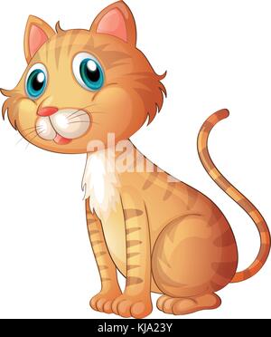 Illustrazione del blue-eyed cat su sfondo bianco Illustrazione Vettoriale