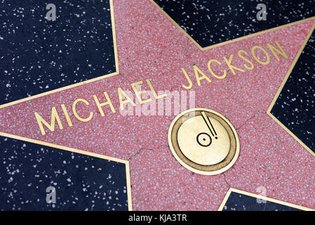 HOLLYWOOD, CA - DICEMBRE 06: Michael Jackson star sulla Hollywood Walk of Fame a Hollywood, California il 6 dicembre 2016. Foto Stock