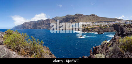 Blick auf los Gigantes an der westkueste, vista su Los Gigantes, lato ovest dell'isola, isola di Tenerife, Isole canarie, Spagna Foto Stock