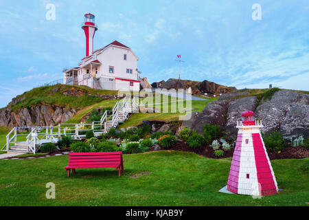 Cape Forchu Faro all'alba. Nova Scotia, Canada. Foto Stock