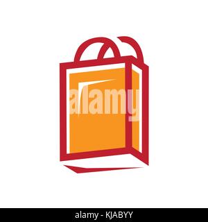 Bold shopping bag illustrazione, borsa icona, isolati su sfondo bianco. Illustrazione Vettoriale