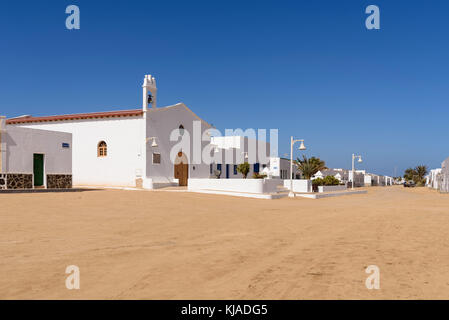 Chiesa di Caleta del Sebo su isla graciosa, Isole canarie, Spagna Foto Stock