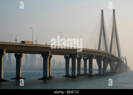 Rajiv Gandhi mare ponte di collegamento tra bandra e worli, Mumbai Foto Stock