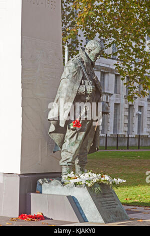 Londra, City of Westminster il coreano Memoriale di guerra del 2014 in Victoria Embankment Gardens Foto Stock