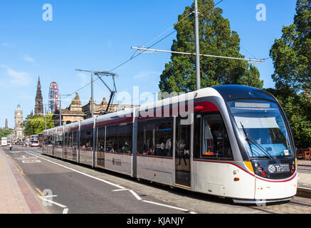 Tram di Edimburgo Edimburgo in Scozia Foto Stock