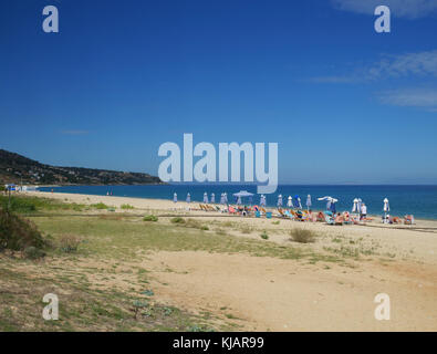 Spiaggia principale, skala, Cefalonia, Grecia. Foto Stock