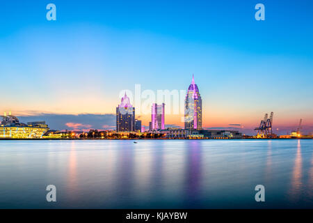 Mobile, Alabama, Stati Uniti d'America skyline del centro. Foto Stock