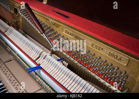 La meccanica di pianoforte & tuning Foto Stock