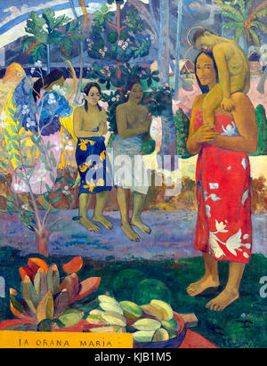 IA Orana Maria, Hail Mary, Paul Gauguin, 1891, Metropolitan Museum of Art, Manhattan, New York City, USA, Nord America Foto Stock