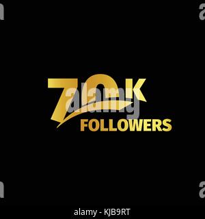 Elegante design rigoroso, il numero di abbonati di reti sociali, anniversario illustrazione vettoriale set. I miei discepoli logo collection. grandi set di vettore d'oro numeri e lettere alle comunità online Illustrazione Vettoriale