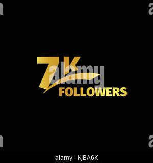 Elegante design rigoroso, il numero di abbonati di reti sociali, anniversario illustrazione vettoriale set. I miei discepoli logo collection. grandi set di vettore d'oro numeri e lettere alle comunità online Illustrazione Vettoriale