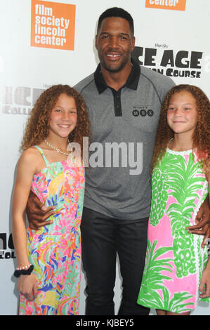 New york, ny - Luglio 07: sophia strahan, Michael strahan, isabella strahan assiste il 'Ice Age: collision course " new york proiezione a Walter Reade theatre il 7 luglio 2016 in new york city people: sophia strahan, Michael strahan, isabella strahan Foto Stock