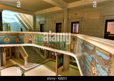 Chicago - 6 settembre 2015: la marquette costruzione completata nel 1895 è una pietra miliare di Chicago. i mosaici, sculture in bronzo e di entrata e inter Foto Stock