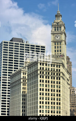 Chicago, Illinois - 5 settembre 2015: Il Wrigley Building a Chicago, un grattacielo è stato costruito per ospitare la sede aziendale della wrigley comp Foto Stock