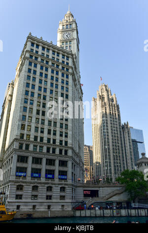 Chicago, Illinois - 5 settembre 2015: Il Wrigley Building a Chicago, un grattacielo è stato costruito per ospitare la sede aziendale della wrigley comp Foto Stock