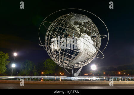 Flushing, New York - 19 settembre 2015: l'iconica unisfera in Flushing Meadows Corona Park nel Queens, a New York. il 12 Storia struttura fu commissionato Foto Stock